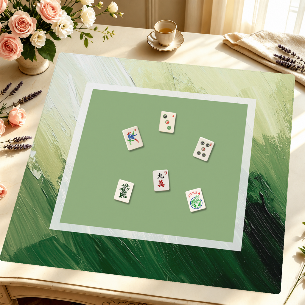 Blank Canvas  | Green Square mahjong mat — Styled Tile Table