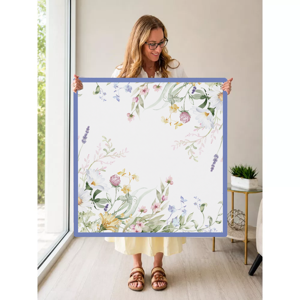 Bloom Service | Blue mahjong mat — Held Mat Portrait