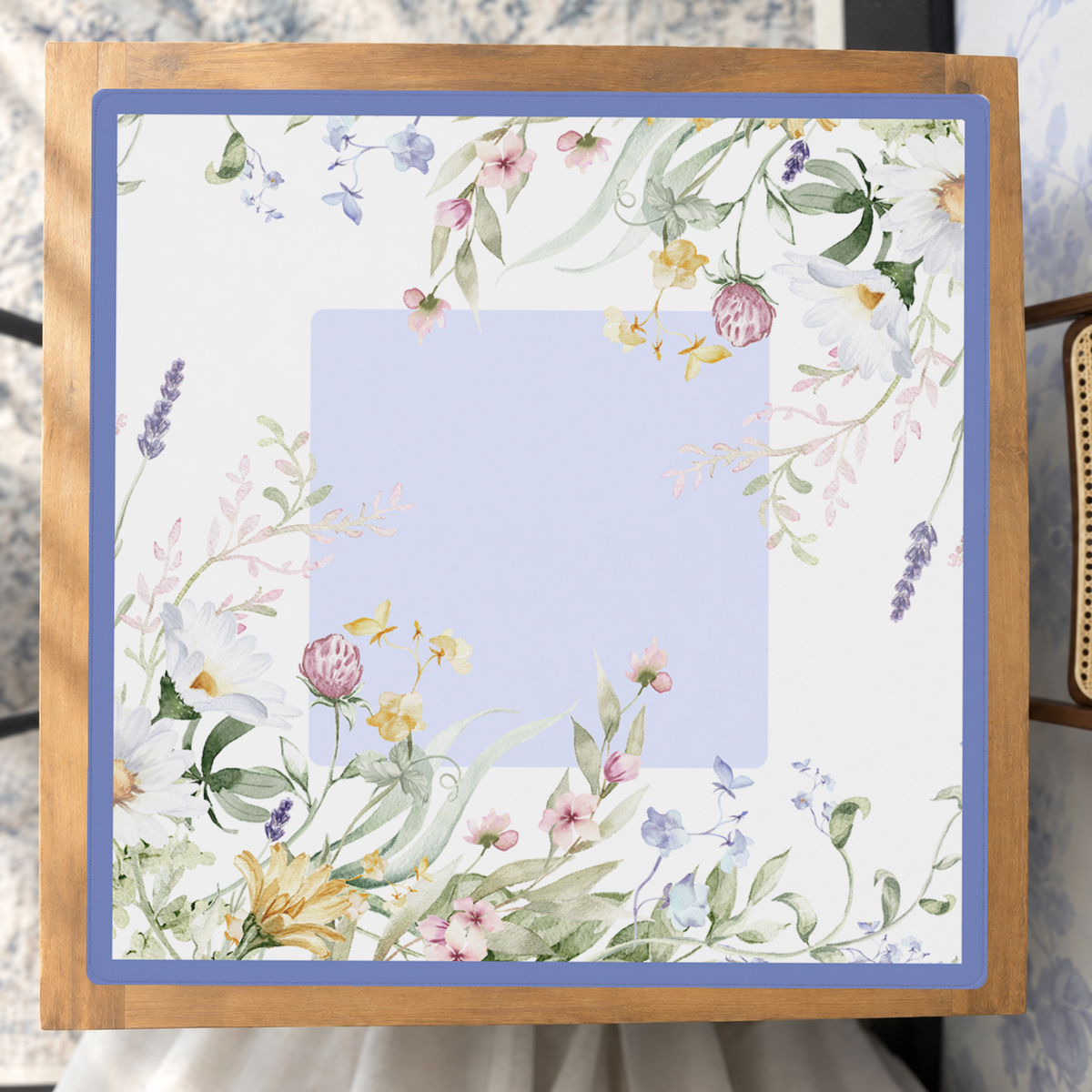 Bloom Service | Blue Square mahjong mat — Studio Overhead