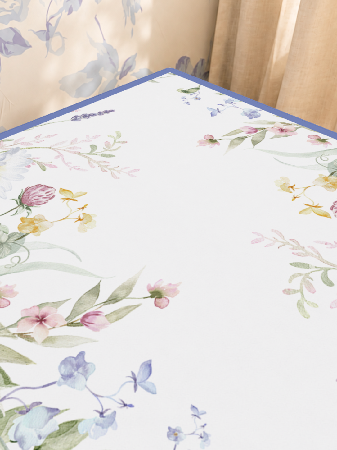 Bloom Service | Blue mahjong mat — Sunlit Close-up