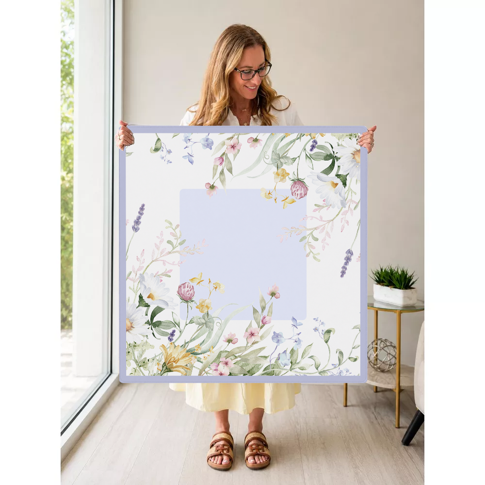 Bloom Service  | Purple Square mahjong mat — Held Mat Portrait