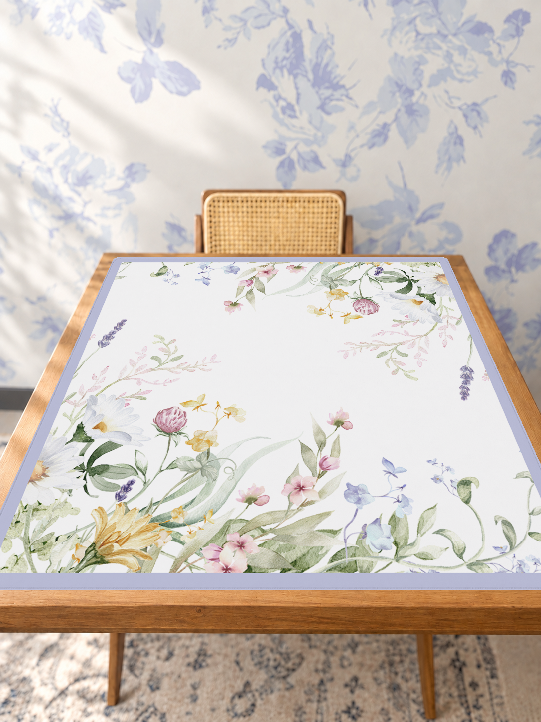 Bloom Service | Purple mahjong mat — Studio Table Angle