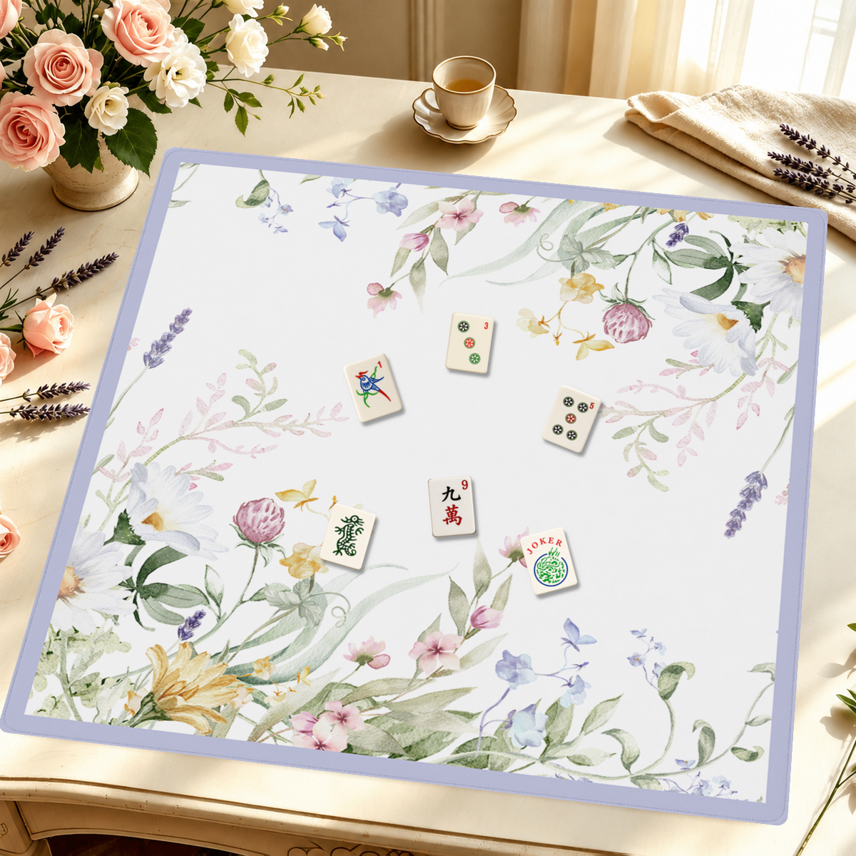Bloom Service | Purple mahjong mat — Styled Tile Table