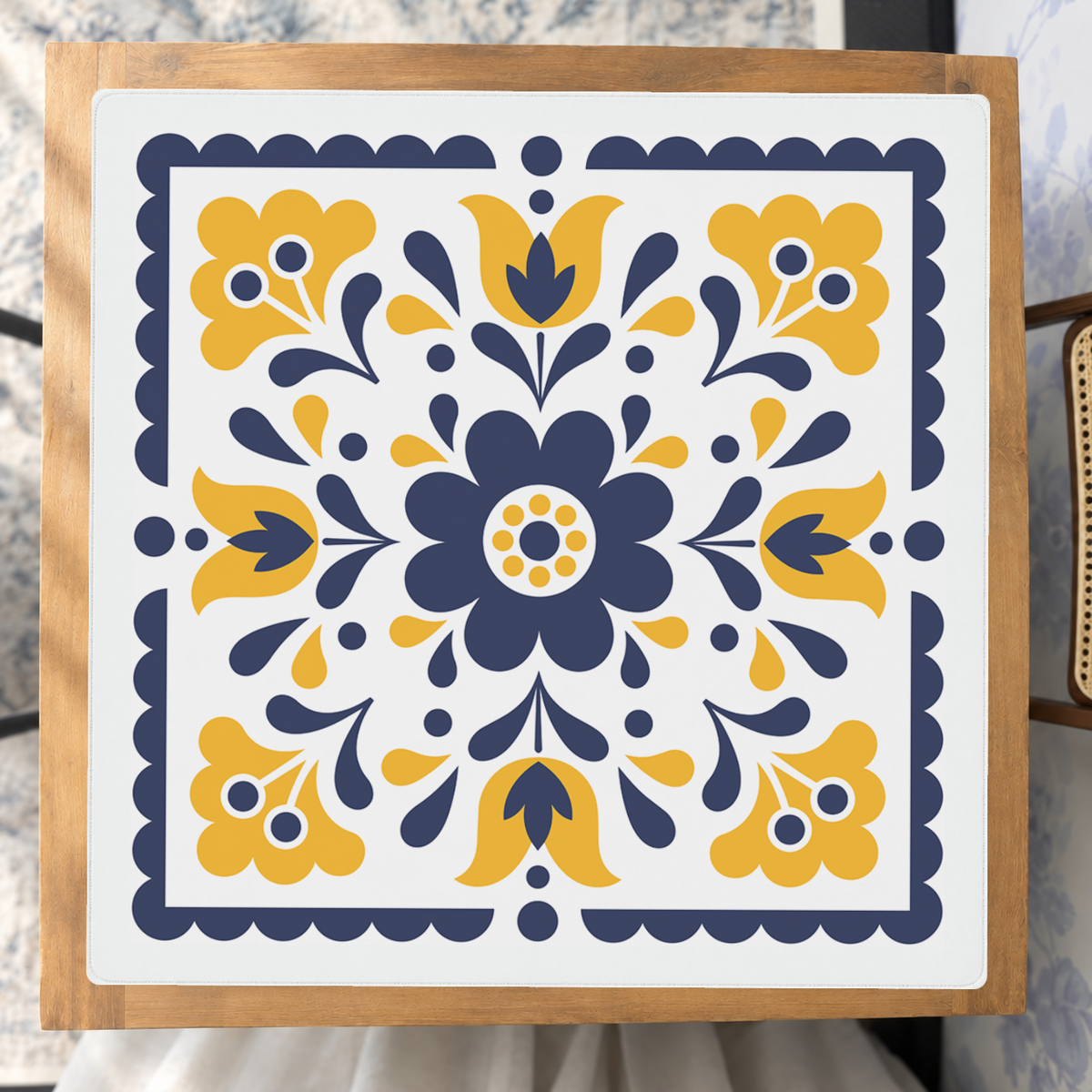 Blue Arbors mahjong mat — Studio Overhead