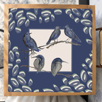 Bluebird Gathering mahjong mat — Studio Overhead