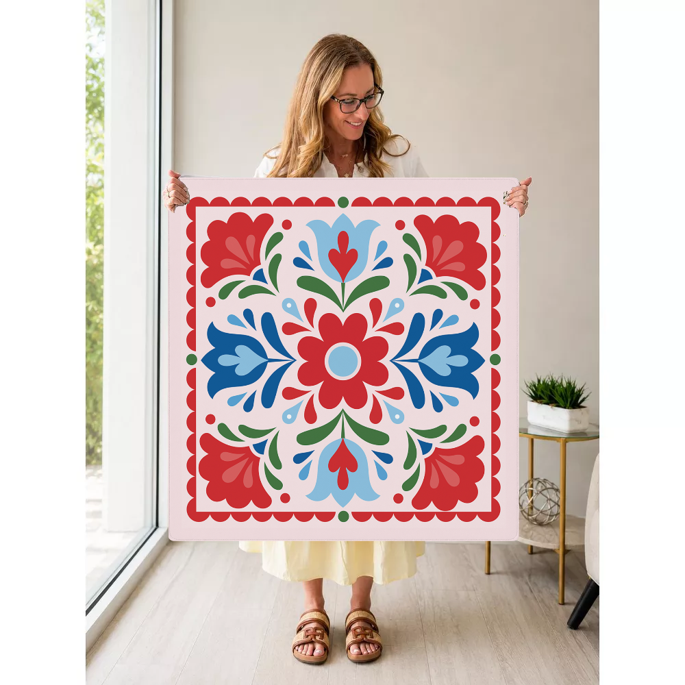 Blushing Meadow mahjong mat — Held Mat Portrait