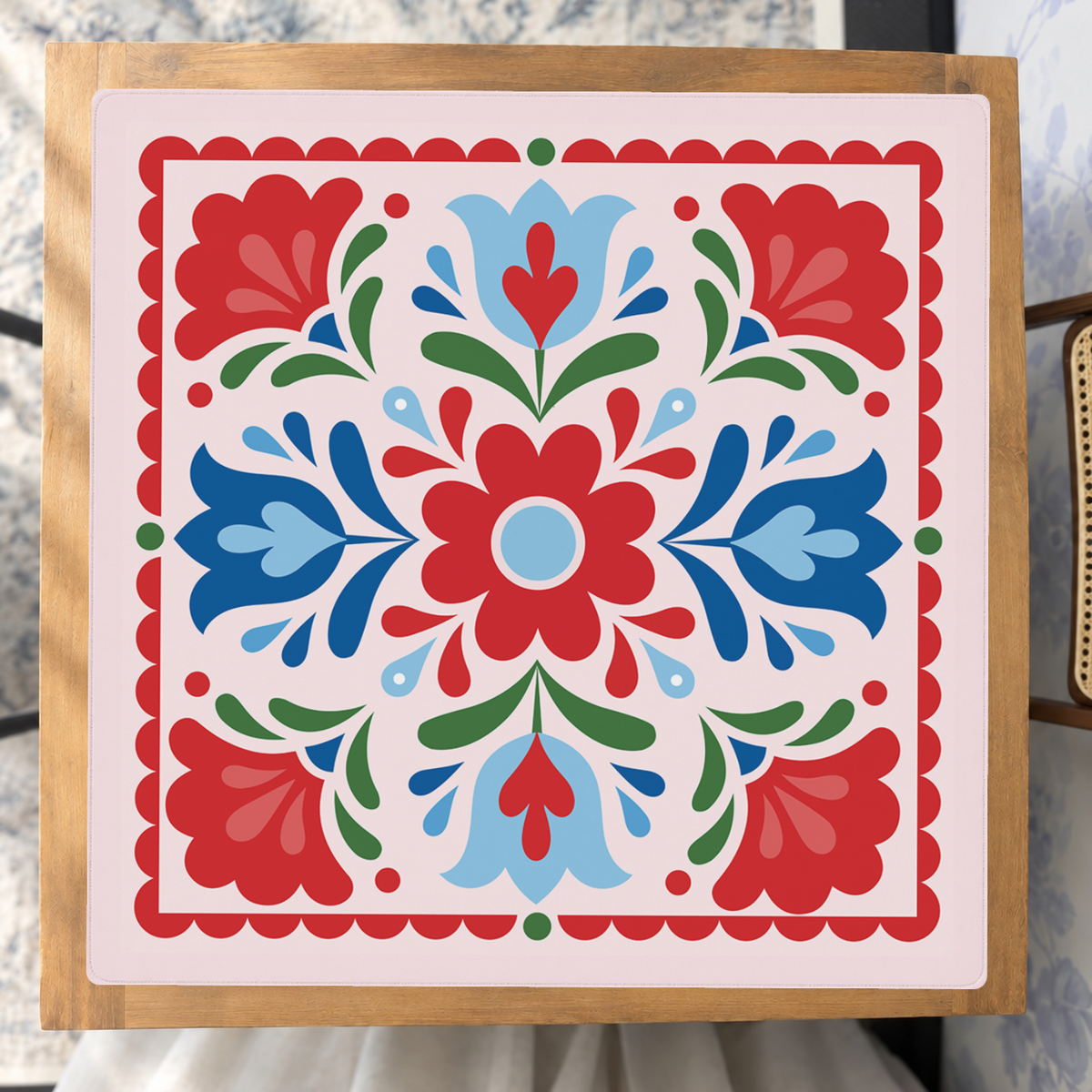 Blushing Meadow mahjong mat — Studio Overhead
