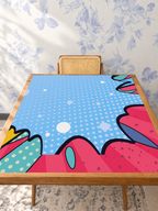 Bold Move Blue mahjong mat — Studio Table Angle