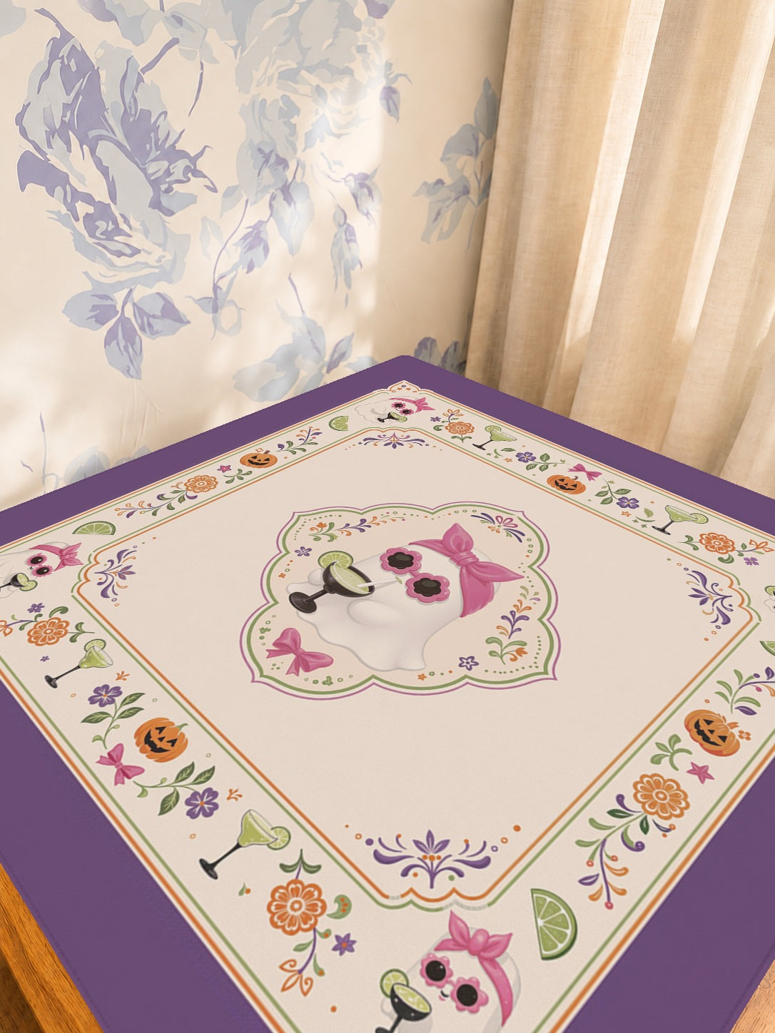 Mahjong by SI™ Boo-garita Bash Mahjong Mat — Sunlit Detail [studio-detail-square]
