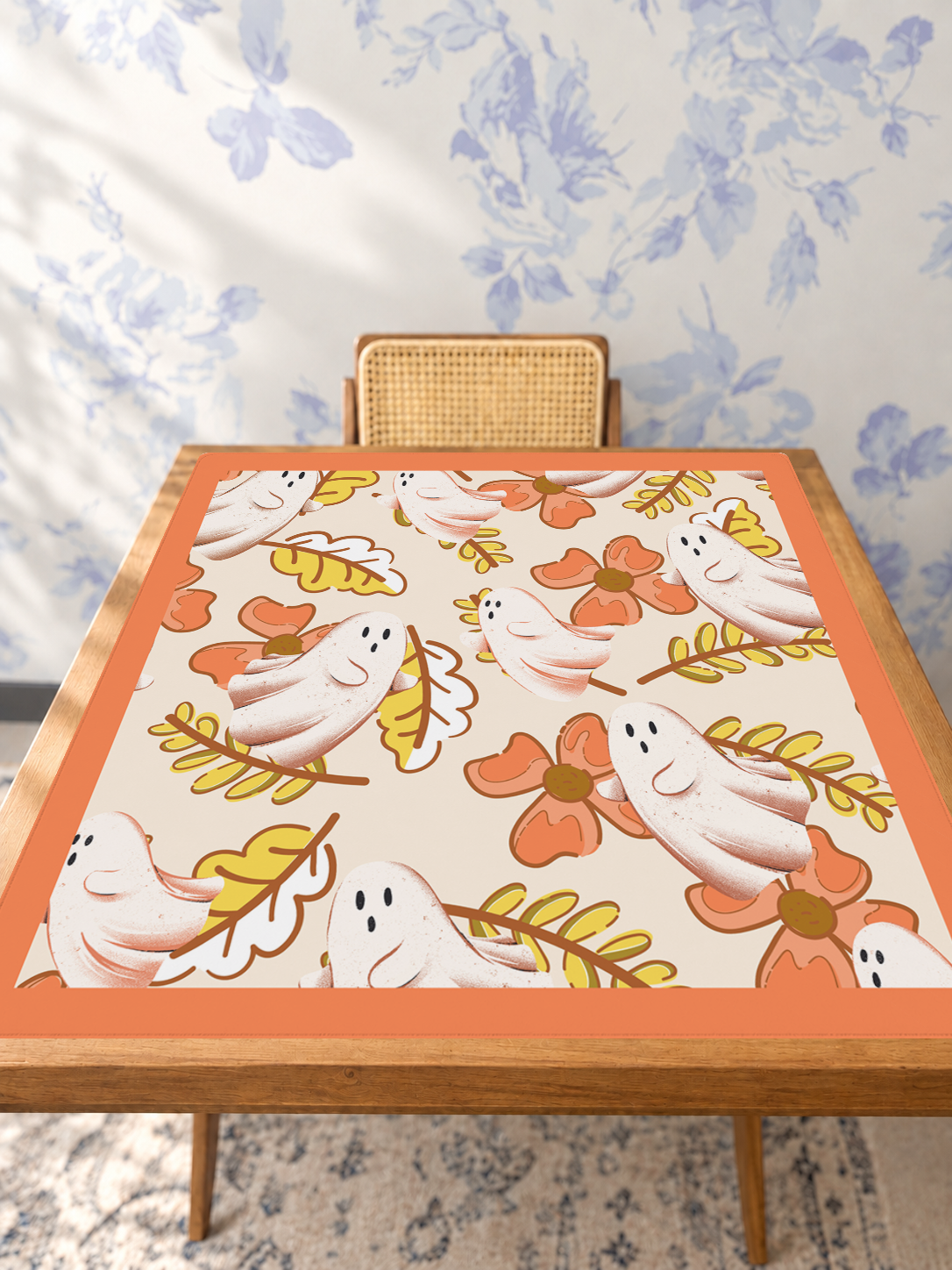 Boo-tiful Blooms mahjong mat — Studio Table Angle