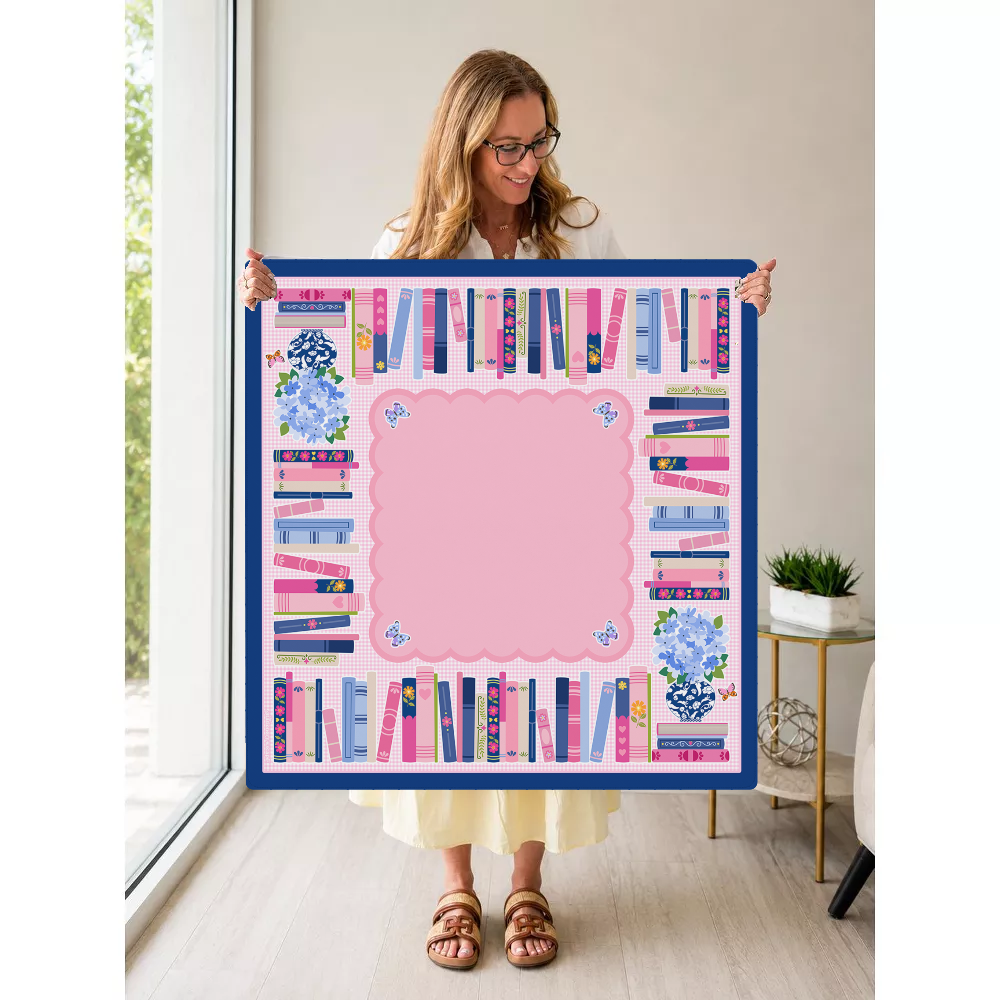 Books & Blooms mahjong mat — Held Mat Portrait