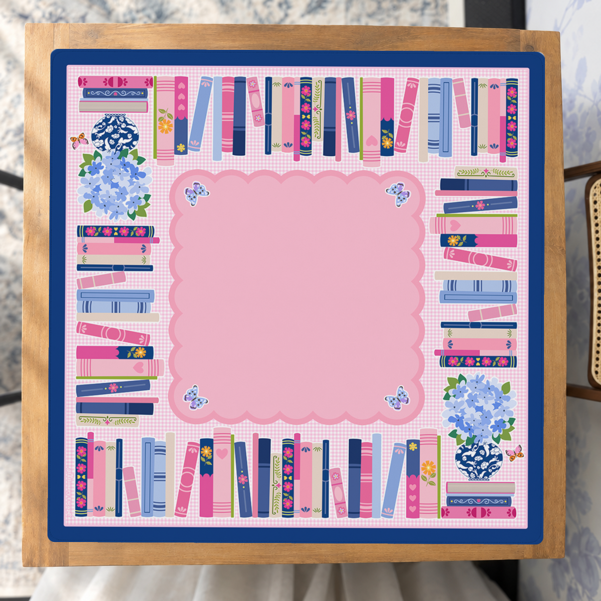 Books & Blooms mahjong mat — Studio Overhead
