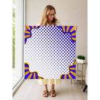 Borderline Chic Blue mahjong mat — Held Mat Portrait