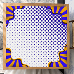 Borderline Chic Blue mahjong mat — Studio Overhead