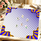 Borderline Chic Blue mahjong mat — Styled Tile Table