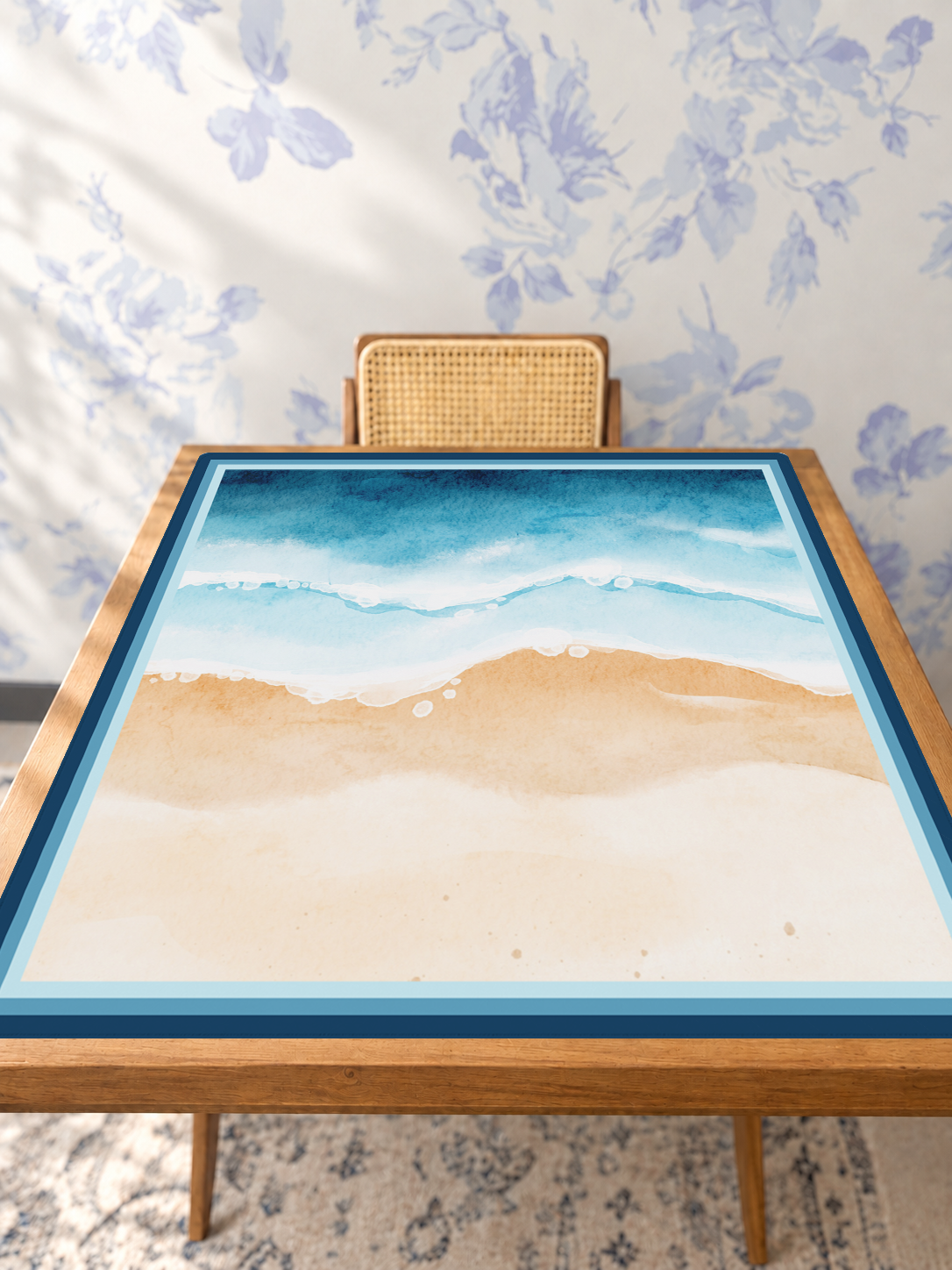 Borderline Shoreline mahjong mat — Studio Table Angle