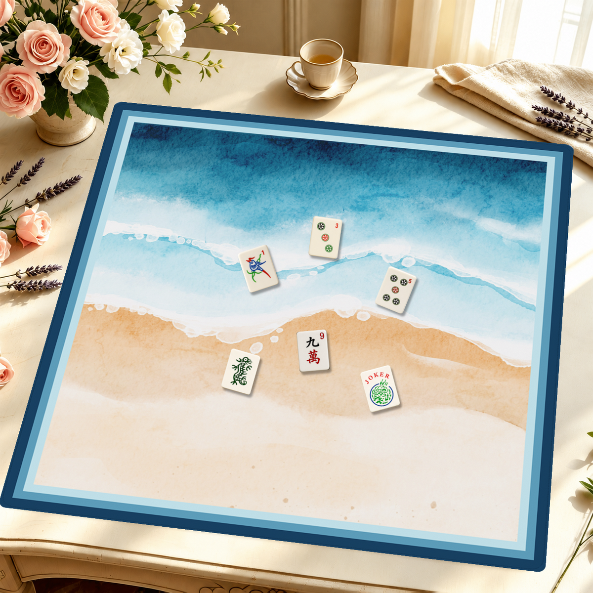 Borderline Shoreline mahjong mat — Styled Tile Table