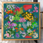 Botanical Rhapsody in Teal mahjong mat — Studio Overhead