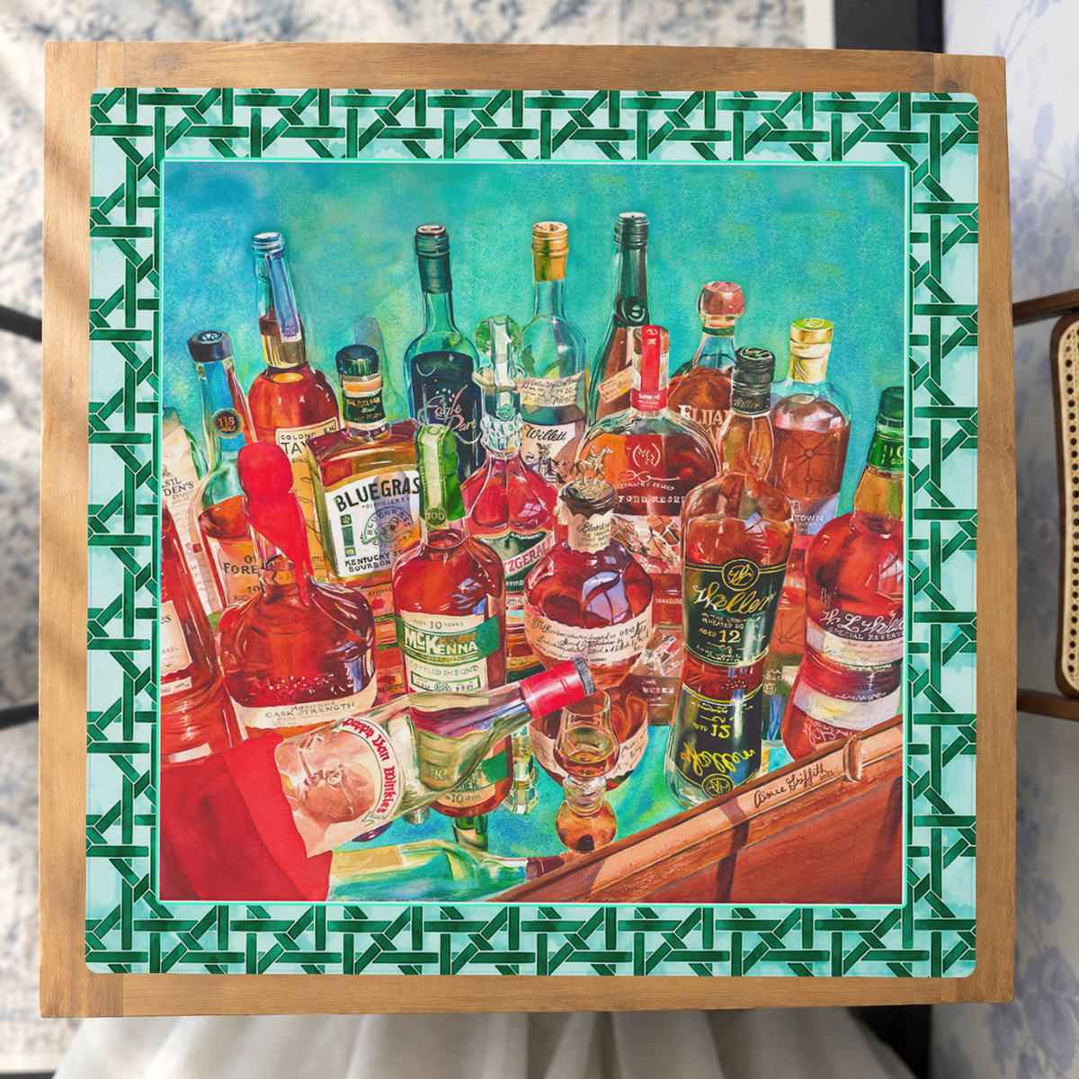 Bourbon on the Rocks mahjong mat — Studio Overhead