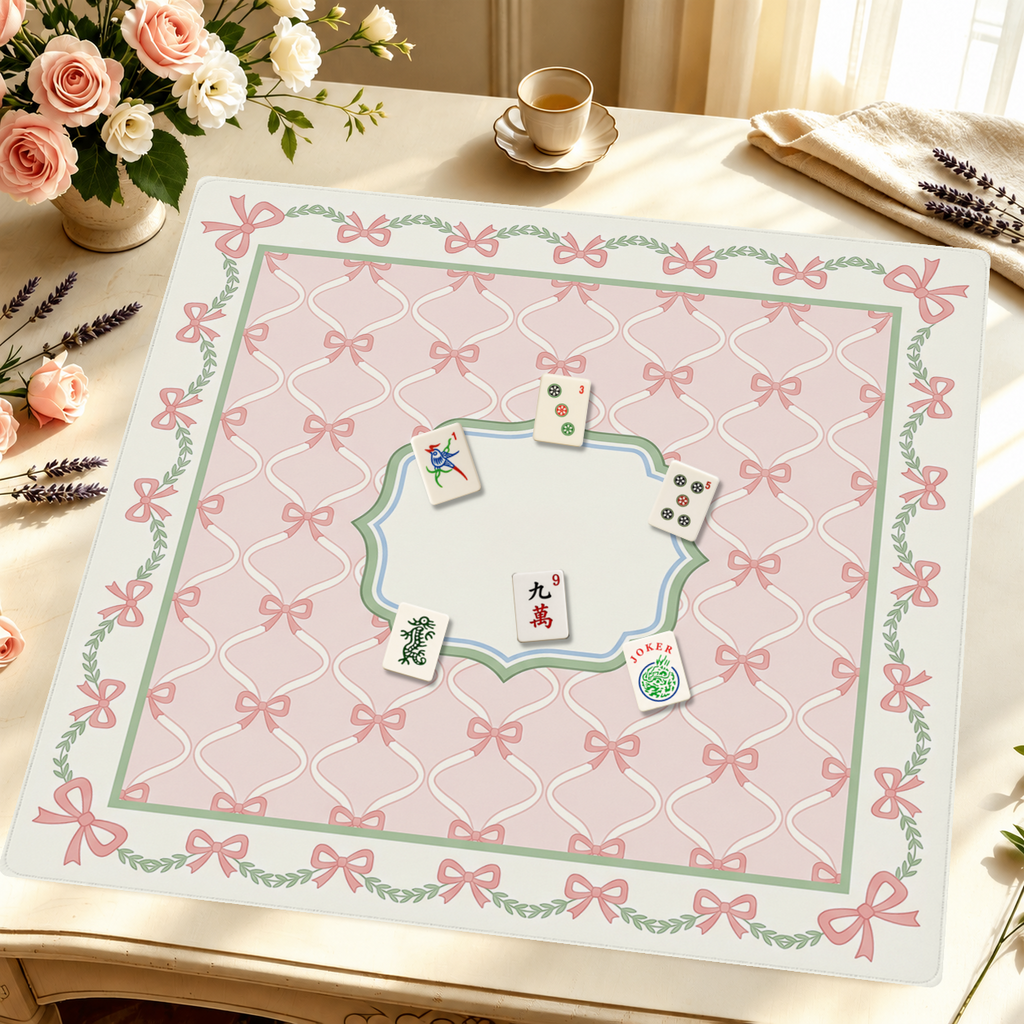 Bow Tied Elegance mahjong mat — Styled Tile Table