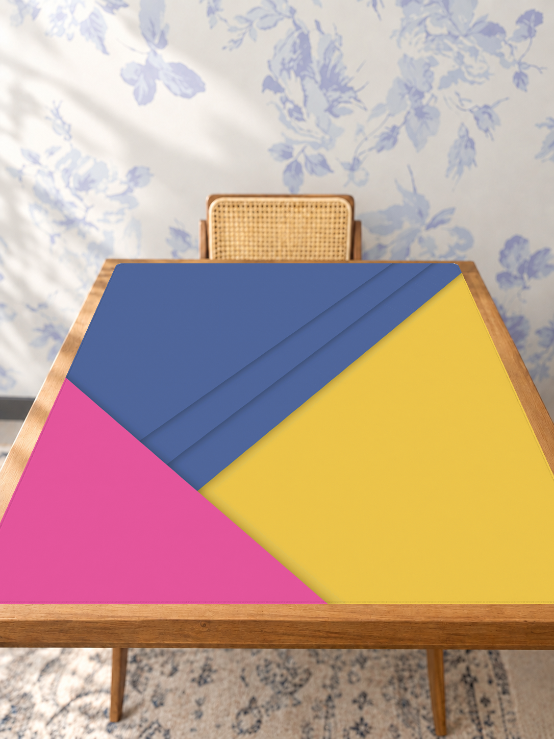 Bright Side Blue mahjong mat — Studio Table Angle