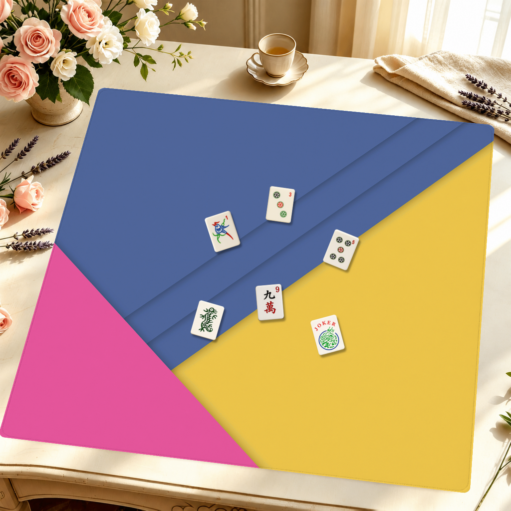Bright Side Blue mahjong mat — Styled Tile Table