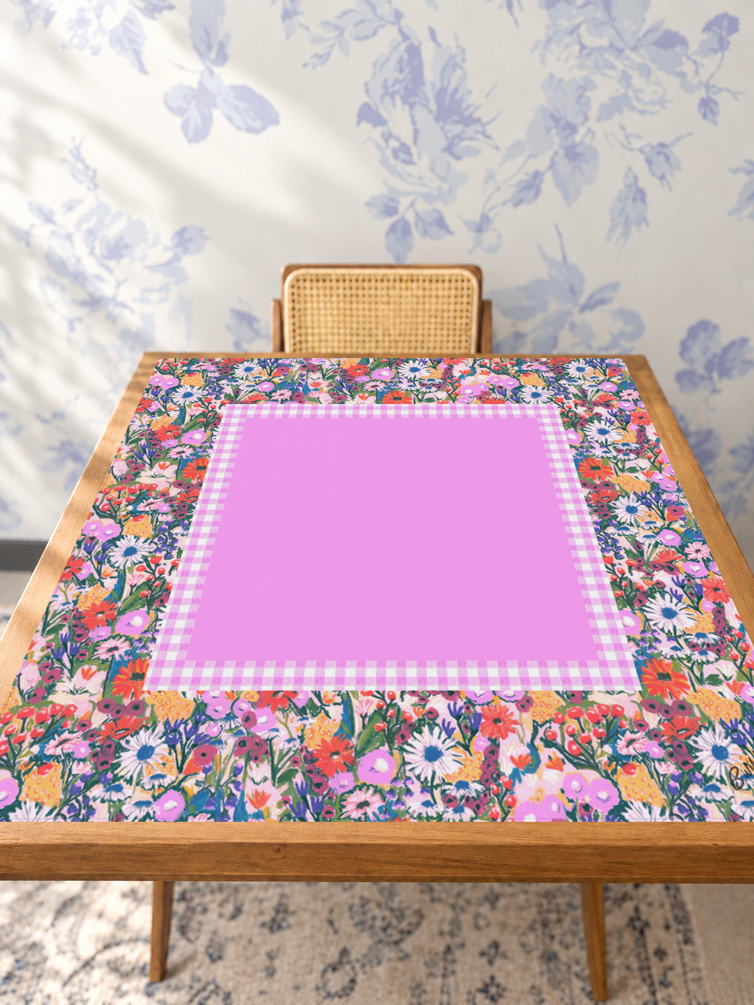 Bubble Gum Daphne mahjong mat — Studio Table Angle