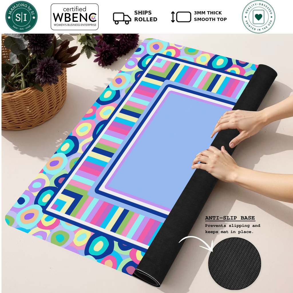 Bubble Pop Electric mahjong mat — Rolled Mat Feature Image
