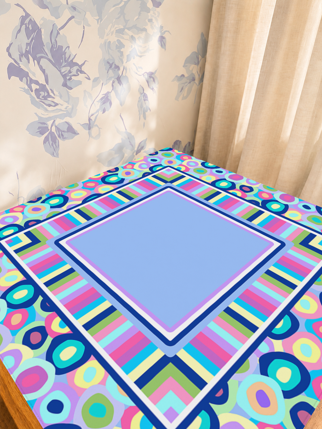 Bubble Pop Electric mahjong mat — Sunlit Detail