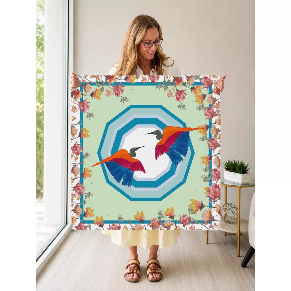 Bullseye in Bloom mahjong mat — Held Mat Portrait