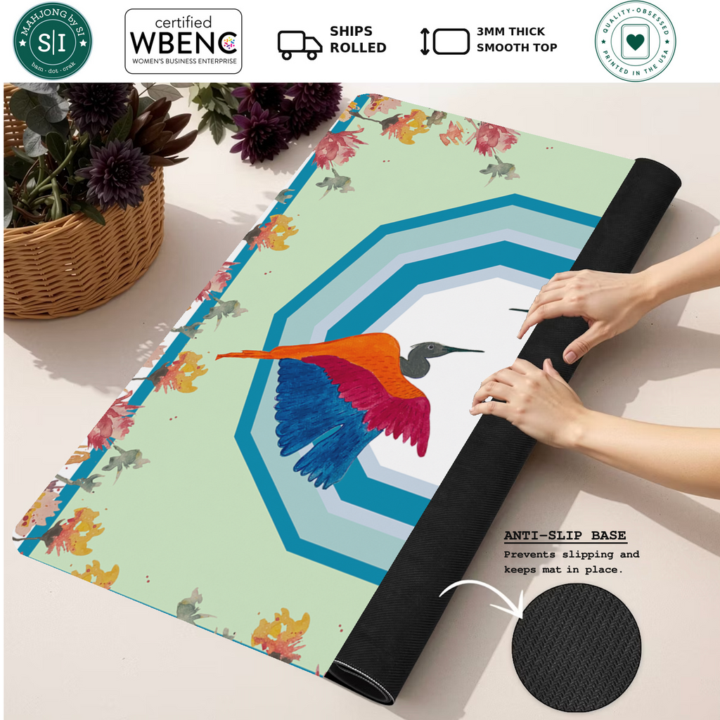 Bullseye in Bloom mahjong mat — Rolled Mat Feature Image