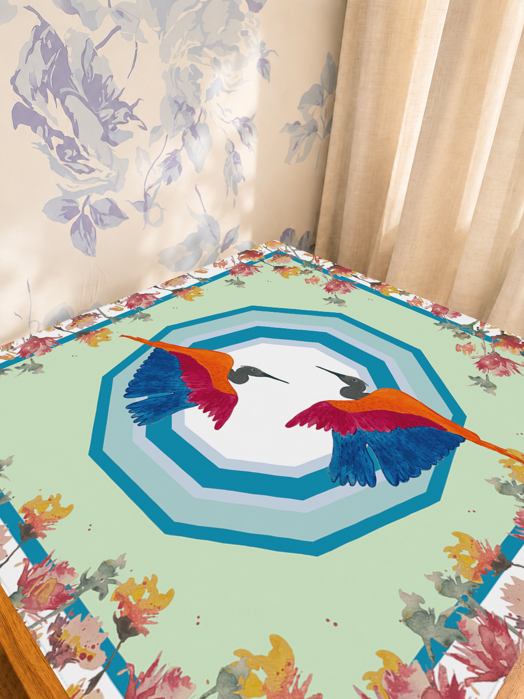 Bullseye in Bloom mahjong mat — Sunlit Detail