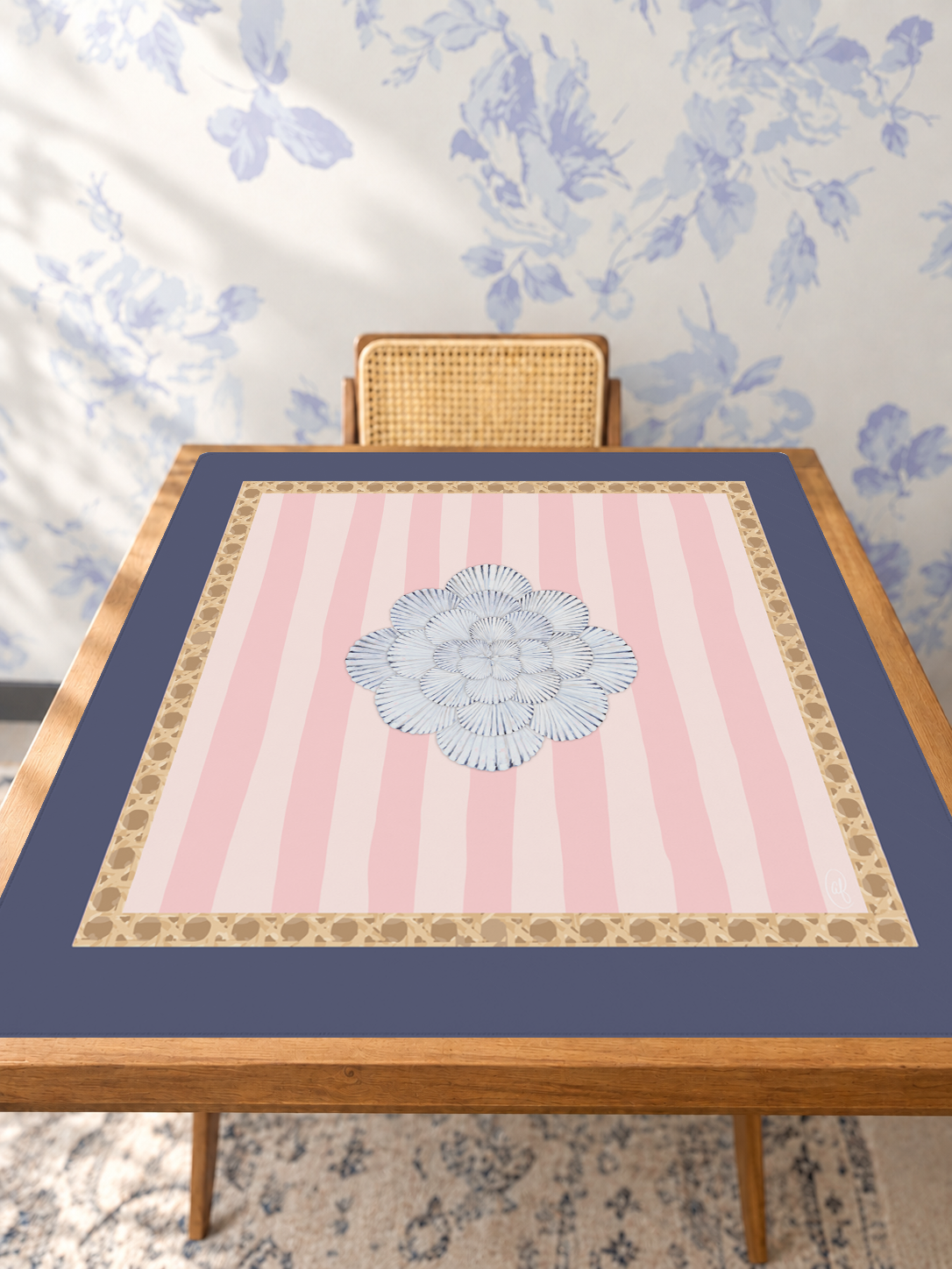 Cabana mahjong mat — Studio Table Angle