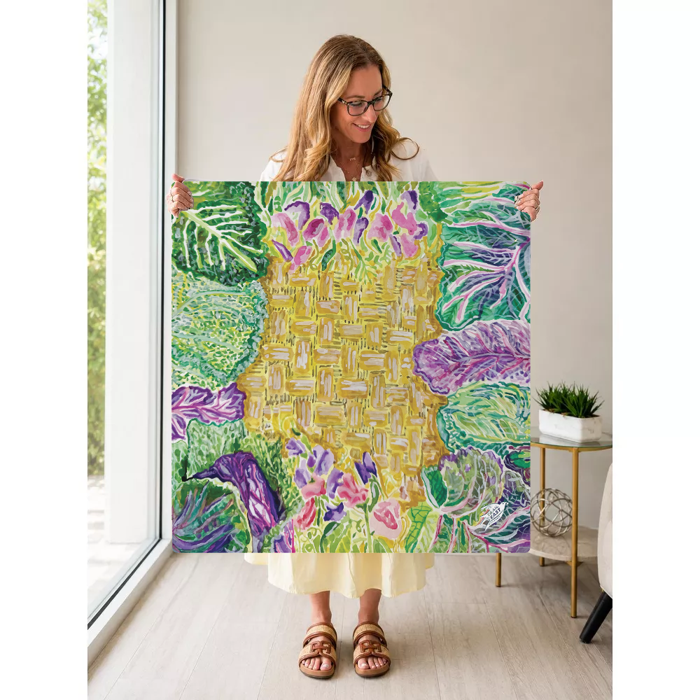 Cabbage Blossoms mahjong mat — Held Mat Portrait