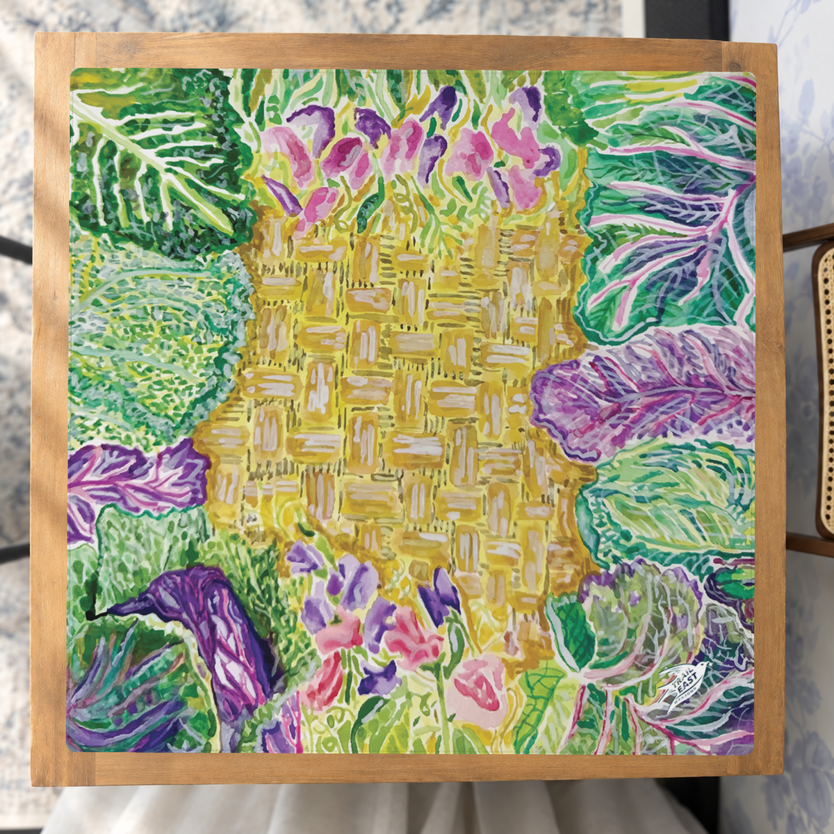 Cabbage Blossoms mahjong mat — Studio Overhead