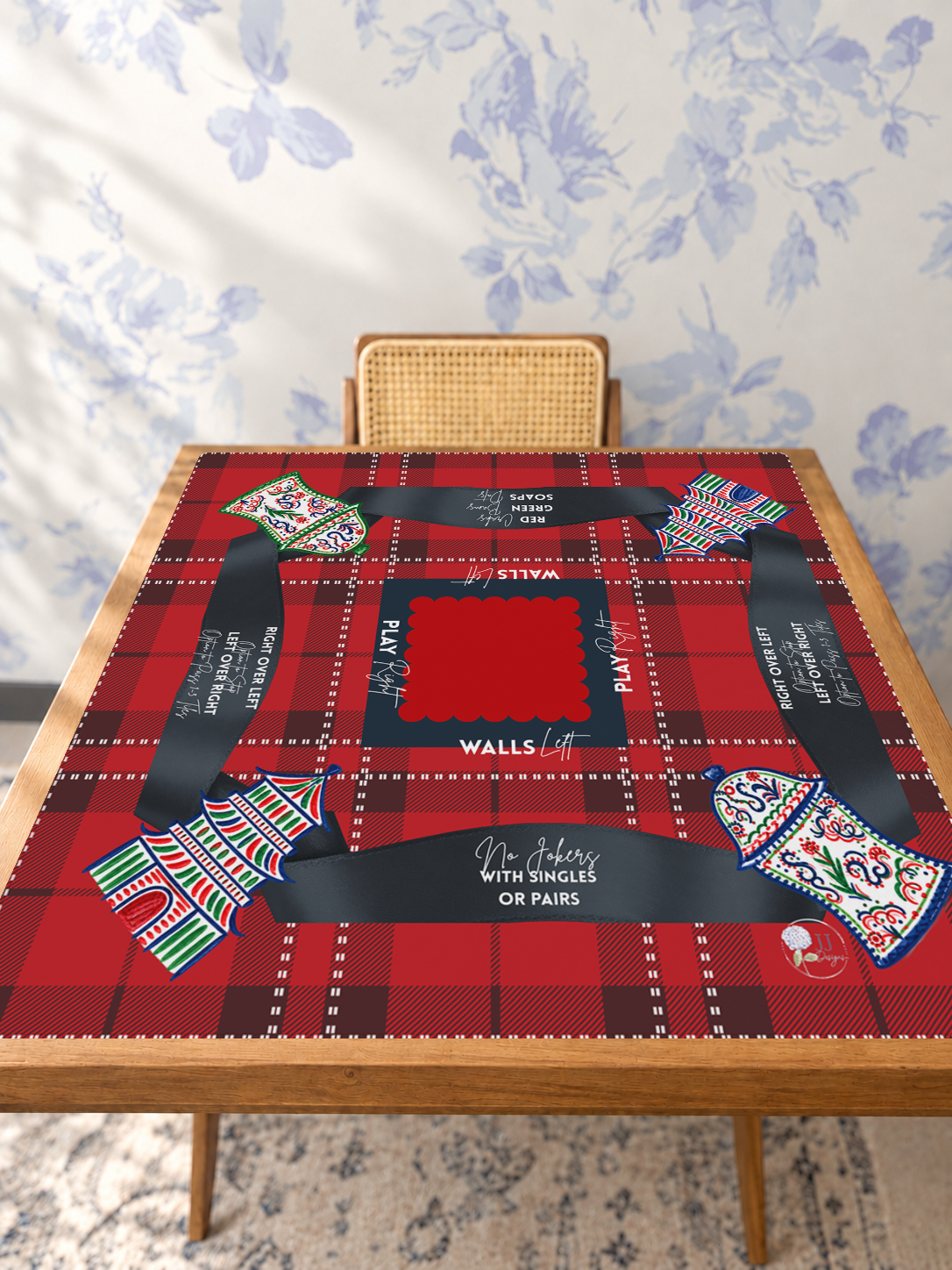 Cabin Fever mahjong mat — Studio Table Angle