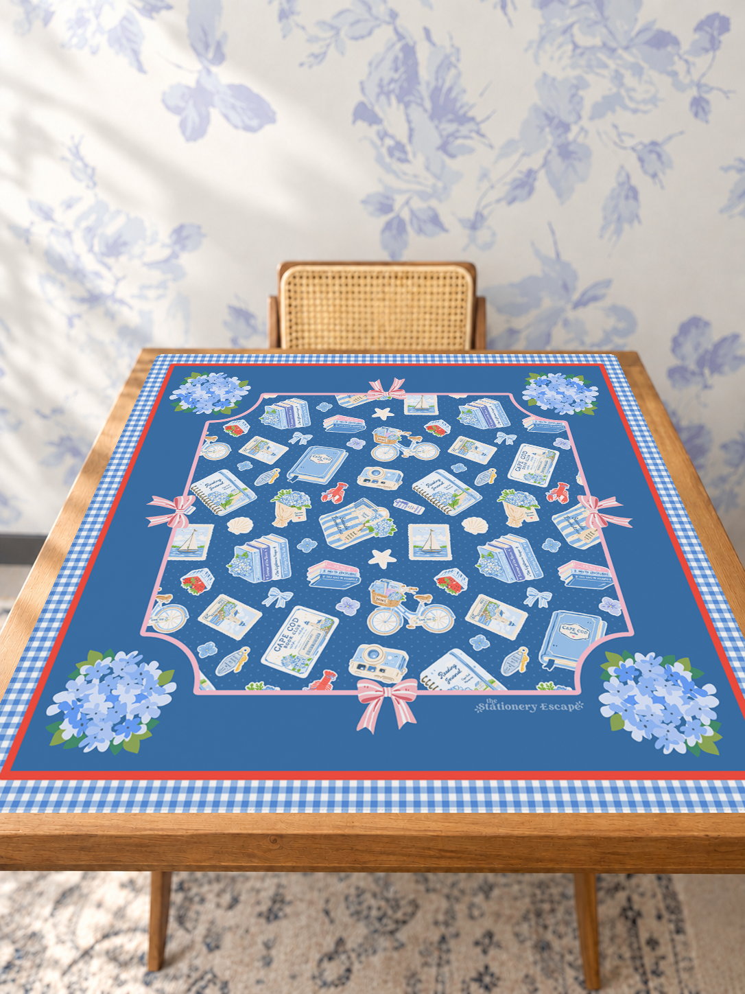 Cape Cod Book Club mahjong mat — Studio Table Angle