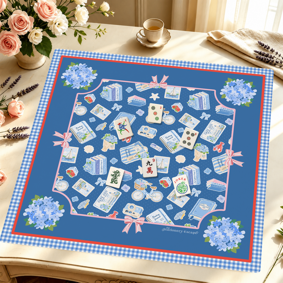 Cape Cod Book Club mahjong mat — Styled Tile Table