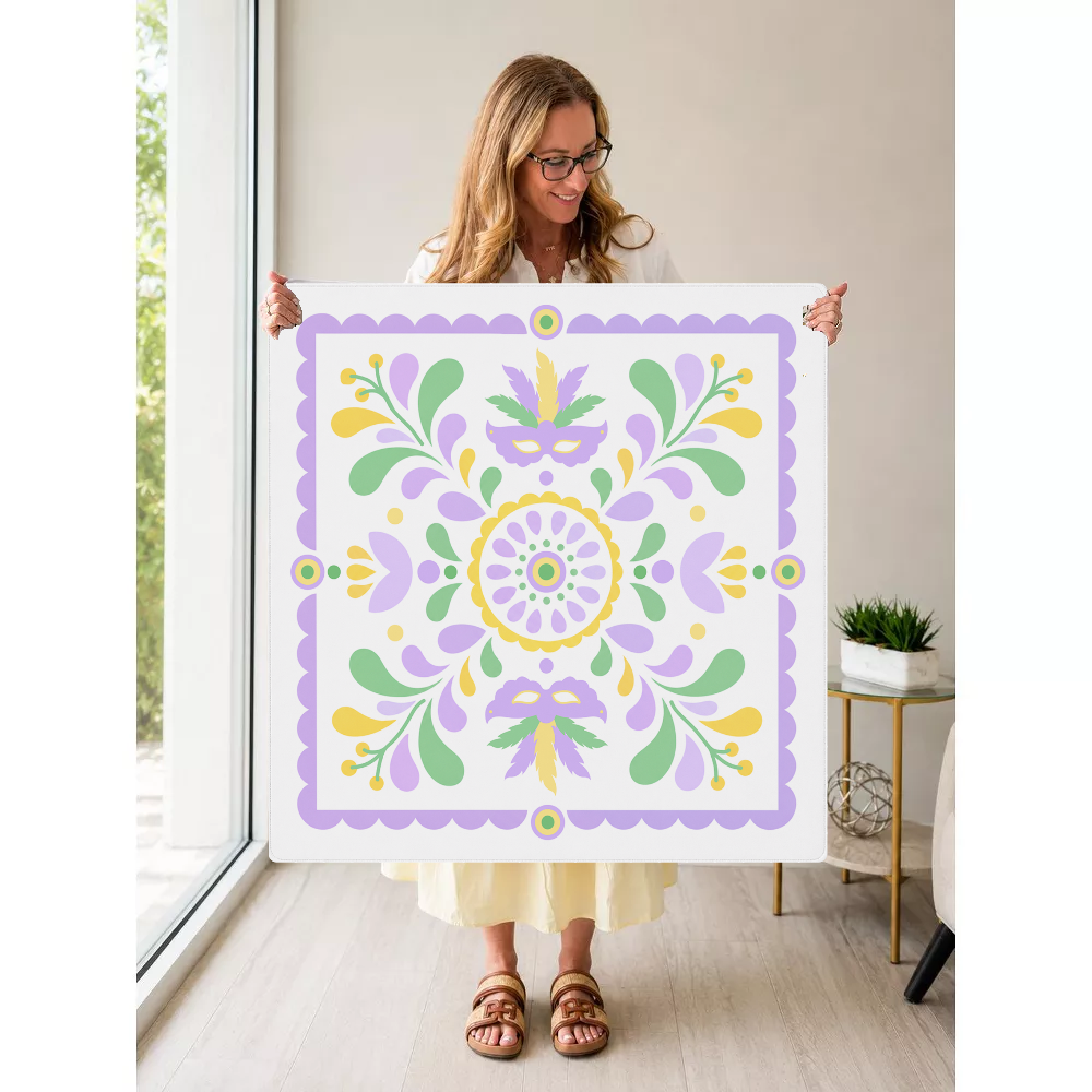 Carnival de Fleur mahjong mat — Held Mat Portrait