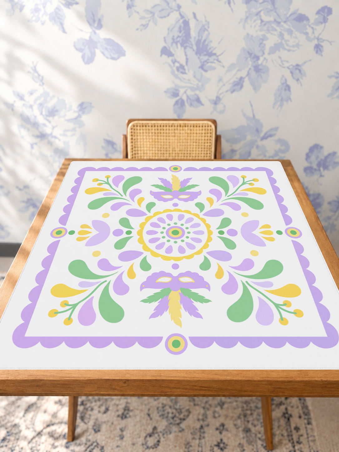 Carnival de Fleur mahjong mat — Studio Table Angle