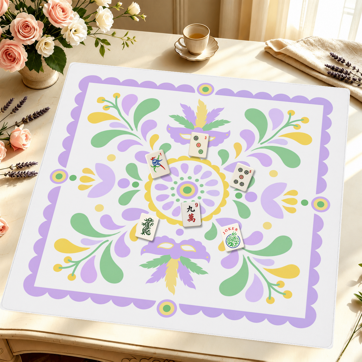 Carnival de Fleur mahjong mat — Styled Tile Table