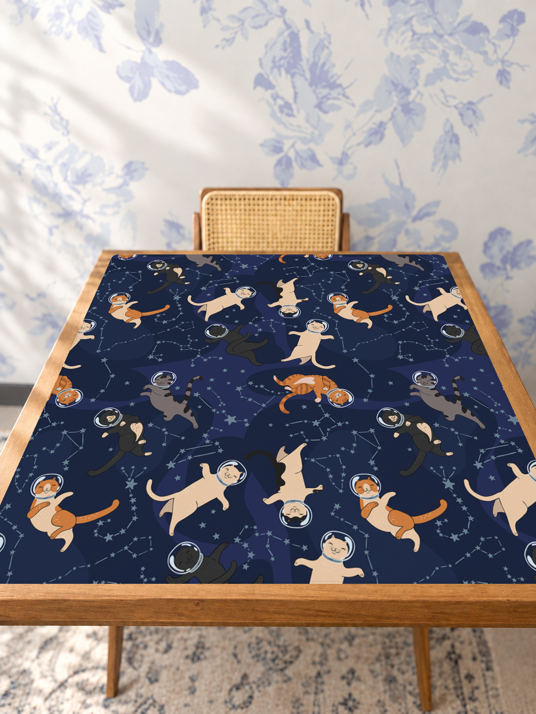 Catsellation Nation mahjong mat — Studio Table Angle