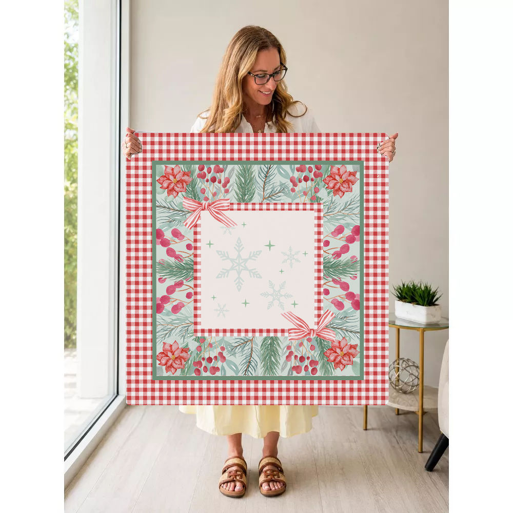 Check Yes to Christmas mahjong mat — Held Mat Portrait