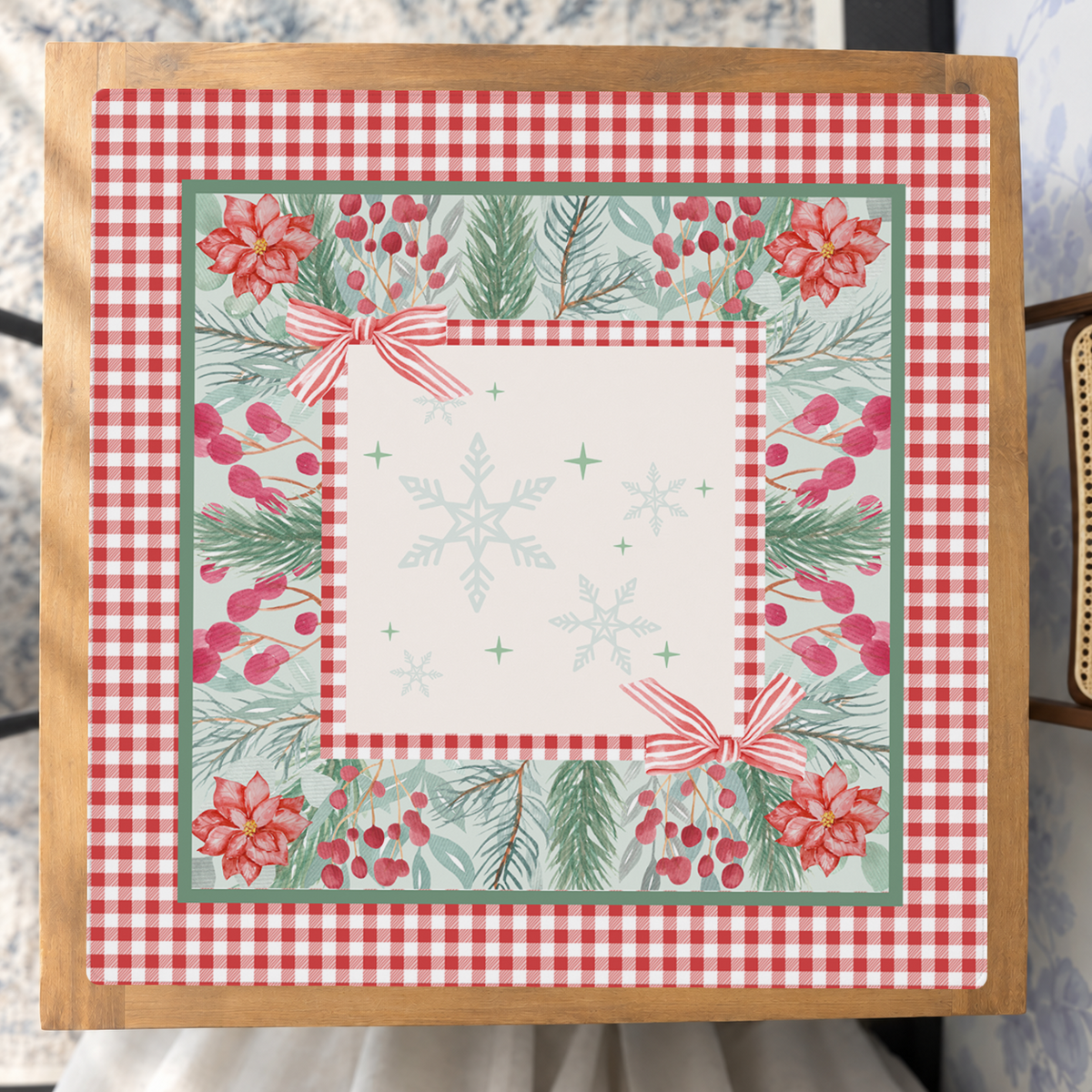 Check Yes to Christmas mahjong mat — Studio Overhead