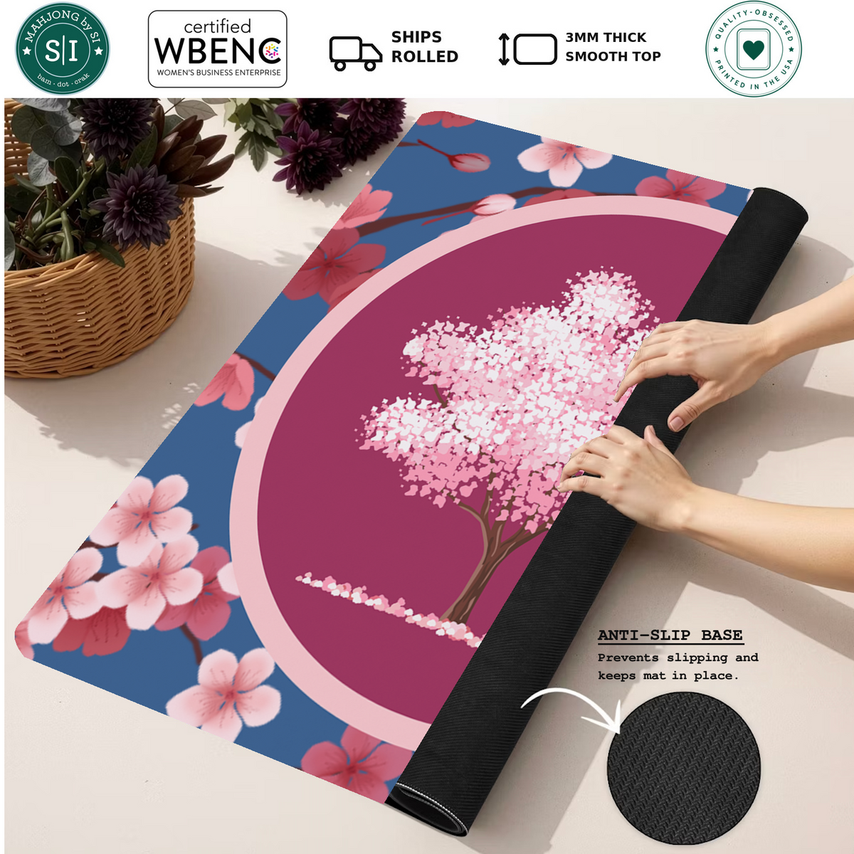 Cherry on Top mahjong mat — Rolled Mat Feature Image