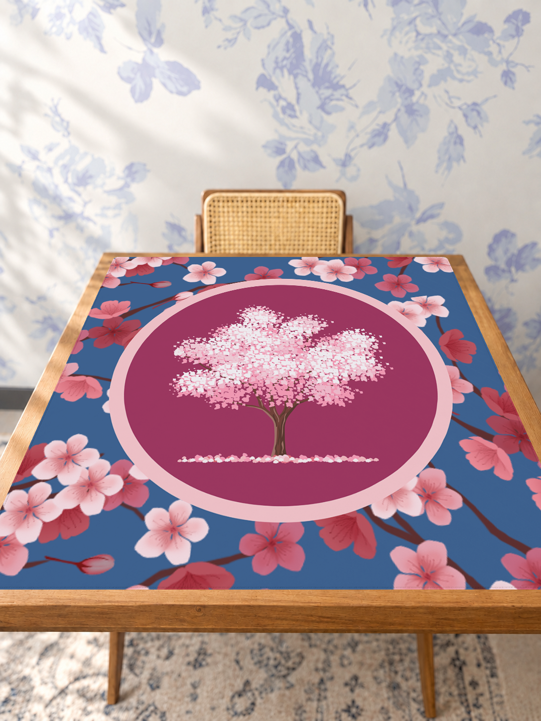 Cherry on Top mahjong mat — Studio Table Angle