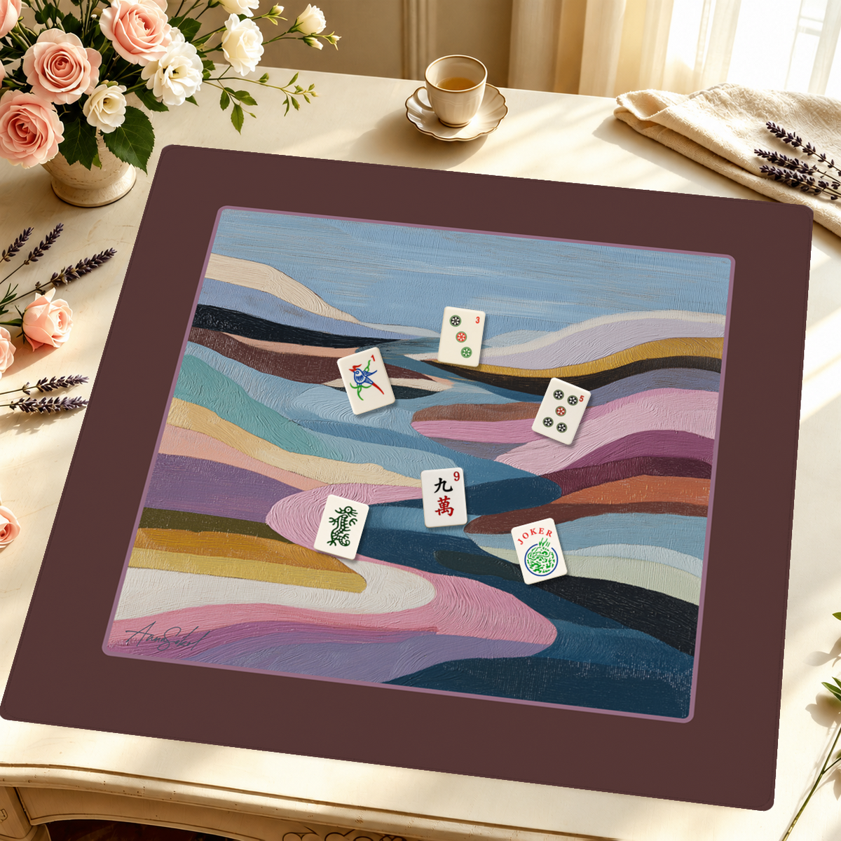 Chocolate Crak mahjong mat — Styled Tile Table