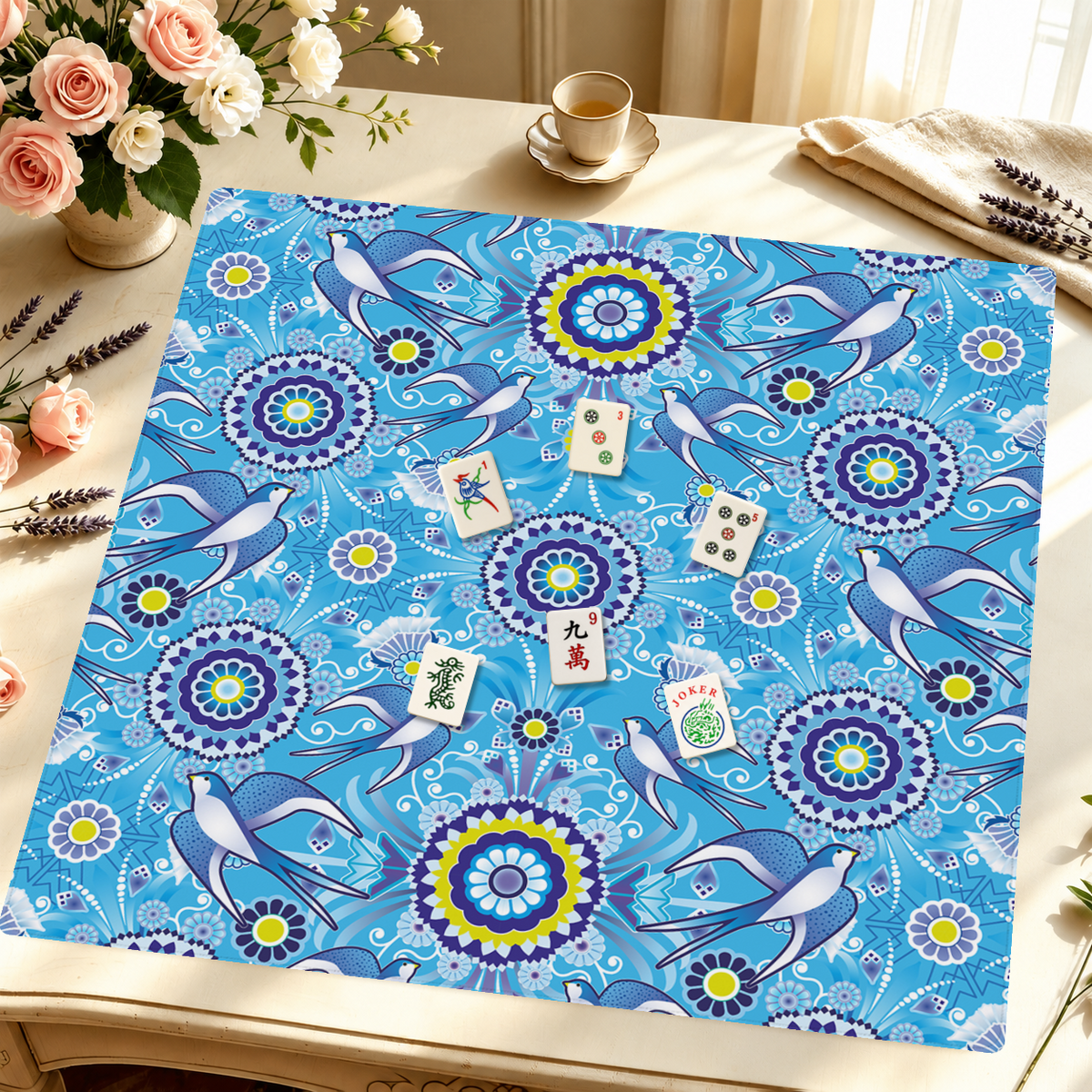 Cielo Vivo mahjong mat — Styled Tile Table