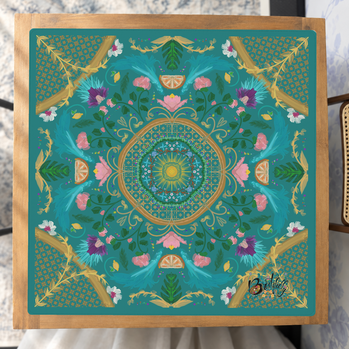 Citrus Sunrise Serenade mahjong mat — Studio Overhead