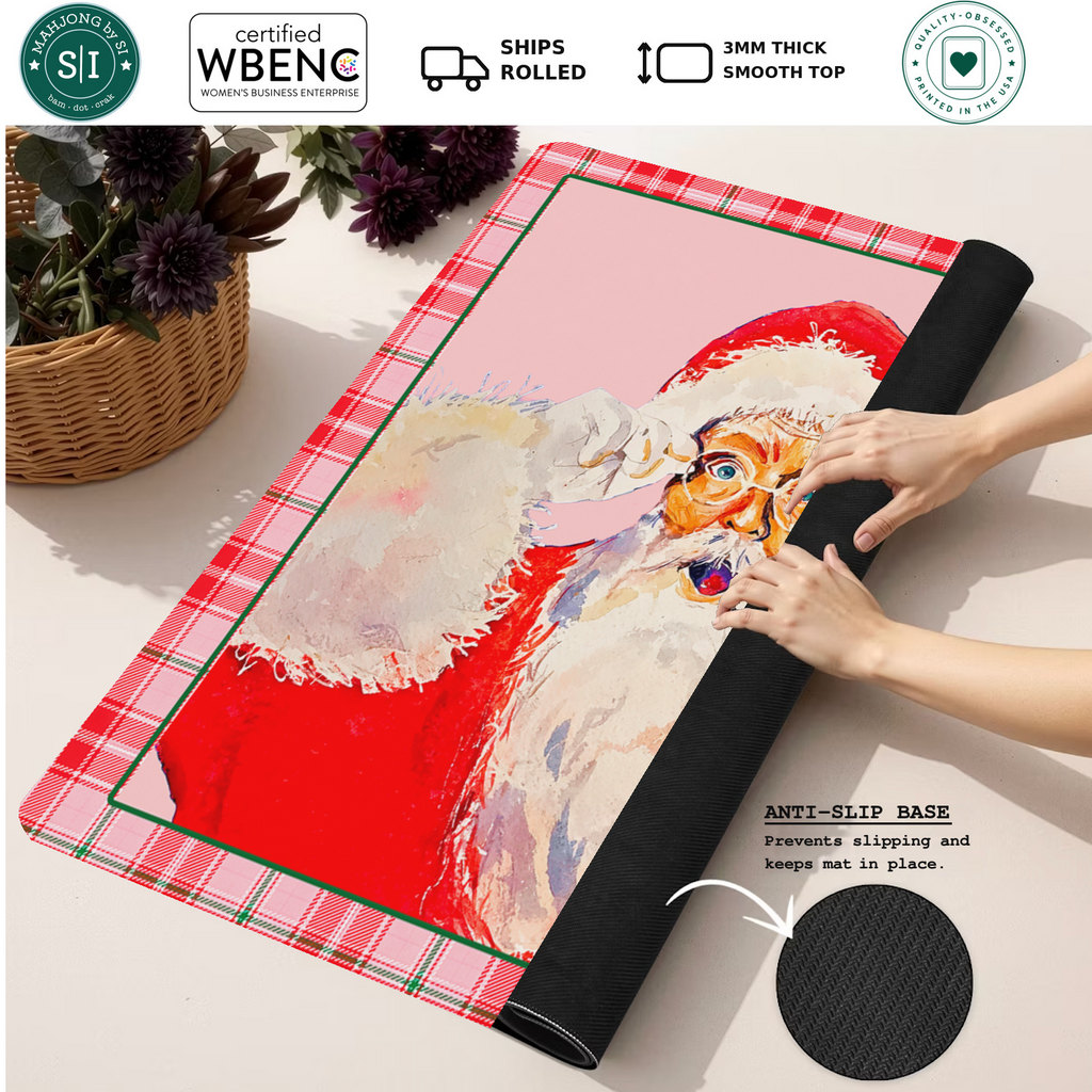 Claus for Celebration mahjong mat — Rolled Mat Feature Image